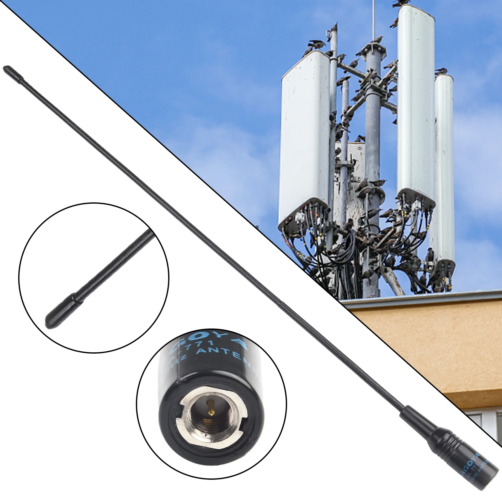 Antenne Funkantenne 144/430 MHz 144MHz 430MHz 15,2 Zoll 1 Stück 2,15 dB 38,5 cm Ersatzteil SMA-Stecker Dualband Image