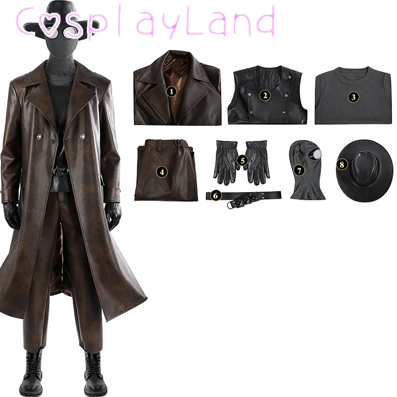 Neues Superheld Shadow Spider Noir Cosplay Kostüm Erwachsener Mann Anzug Lederjacke Halloween Comic Con Outfit Maßgeschneidertes Kostüm Image