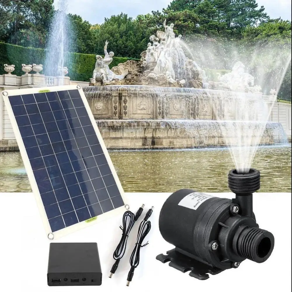 50W Solar-Wasserpumpe Geräuscharme Solarbrunnen mit Batterie-Backup für Dauerbetrieb Solarpumpe für Garten und Teich