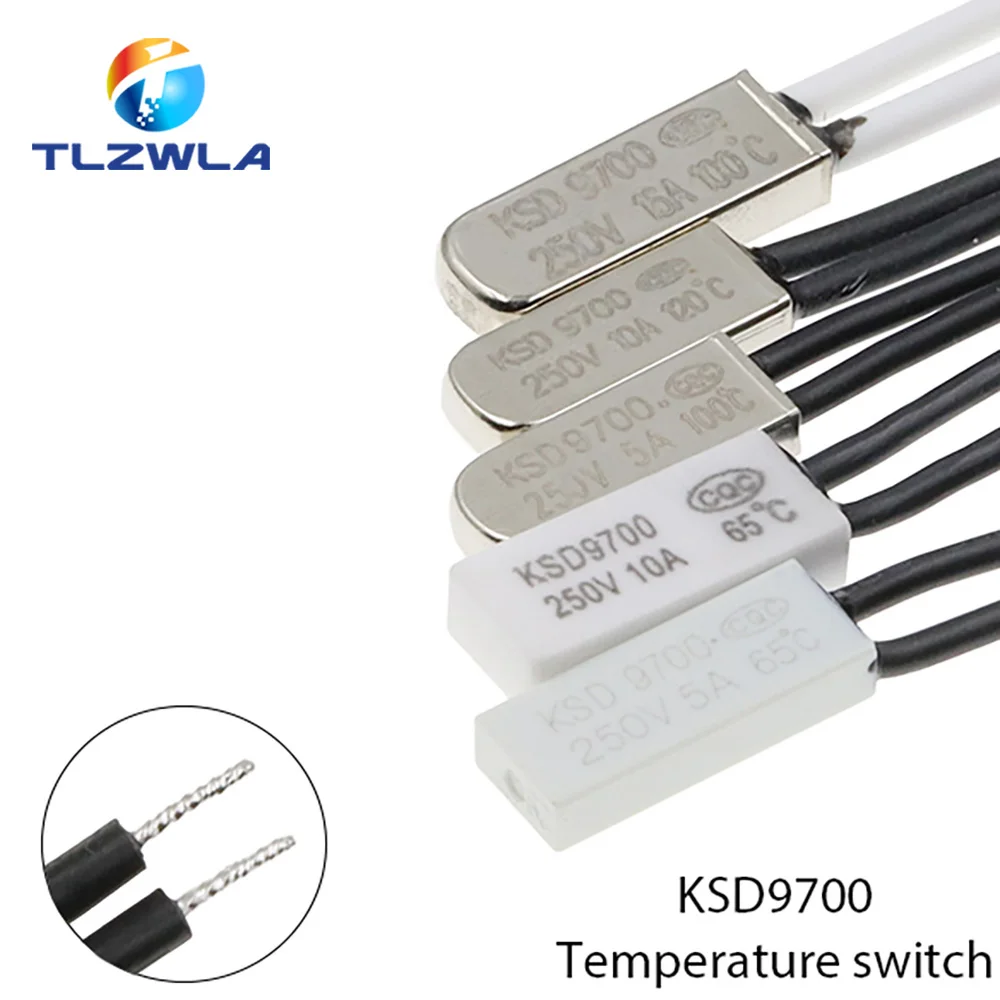 KSD9700 250 V 5 A 10 A 16 A 40 ~ 155 Grad Bimetall-Scheibentemperaturschalter Normal geschlossen geschlossen Thermostat Wärmeschutzsicherungen Image