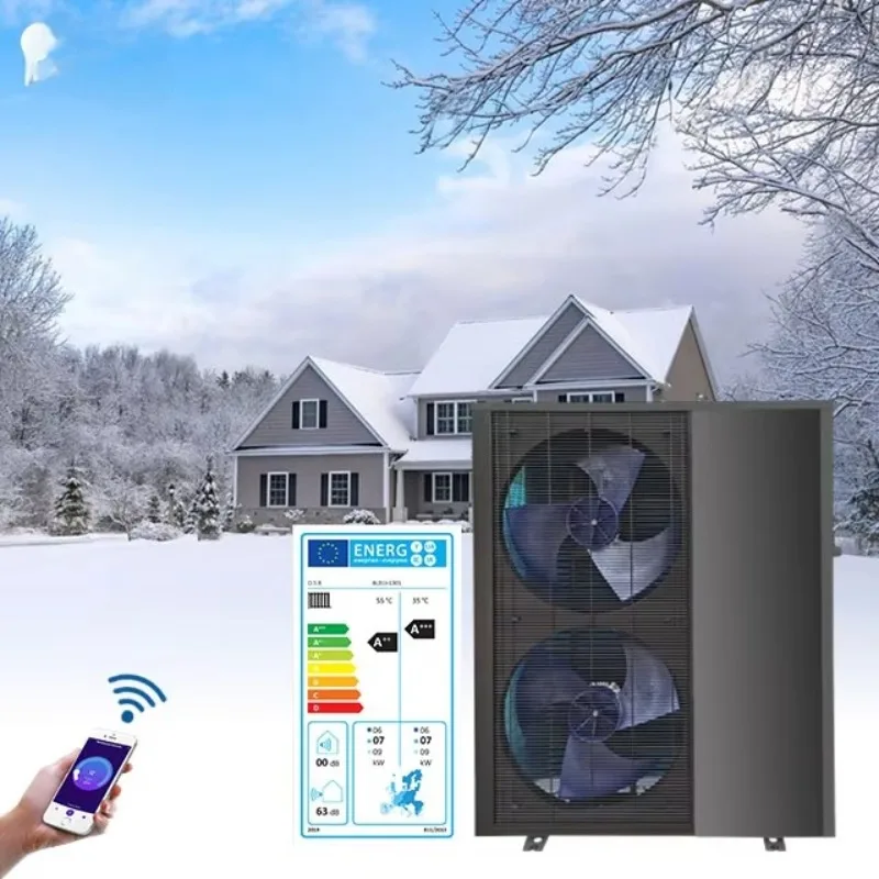 Geräuscharme 16KW Luft-Wasser-Wärmepumpe Monoblock R290 Kältemittel Edelstahlgehäuse WLAN-Steuerung für Haushalt und Hotel Image