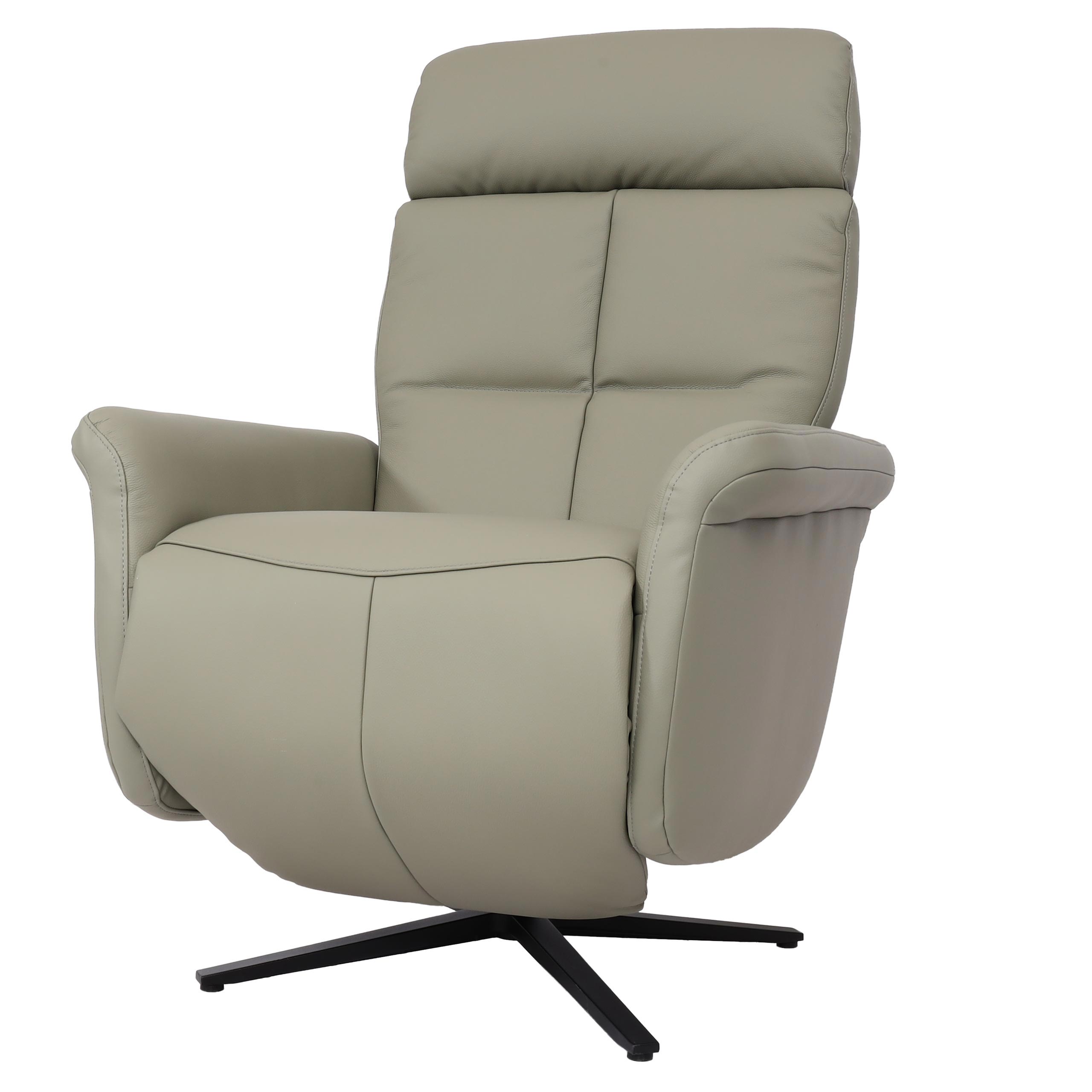 Relaxsessel HWC-L10, Design Fernsehsessel TV-Sessel Liegesessel, Liegefunktion drehbar ~ grau