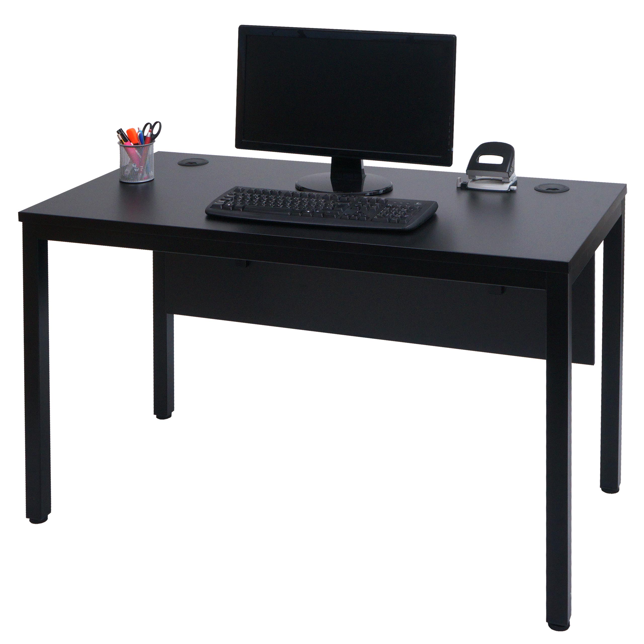 Schreibtisch HWC-E94, Bürotisch Computertisch 120x60cm ~ schwarz