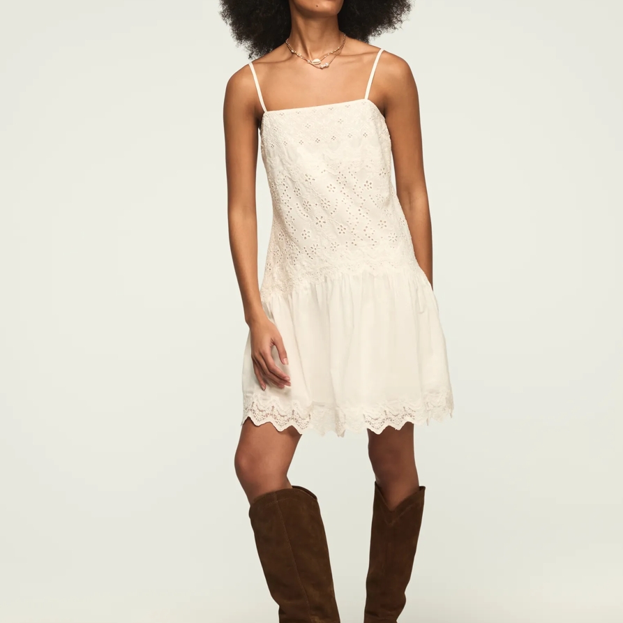 Lucky Brand Festival Lace Mini Dress - Women's Clothing Dresses Mini Dress in Cream, Size S - Lucky Brand