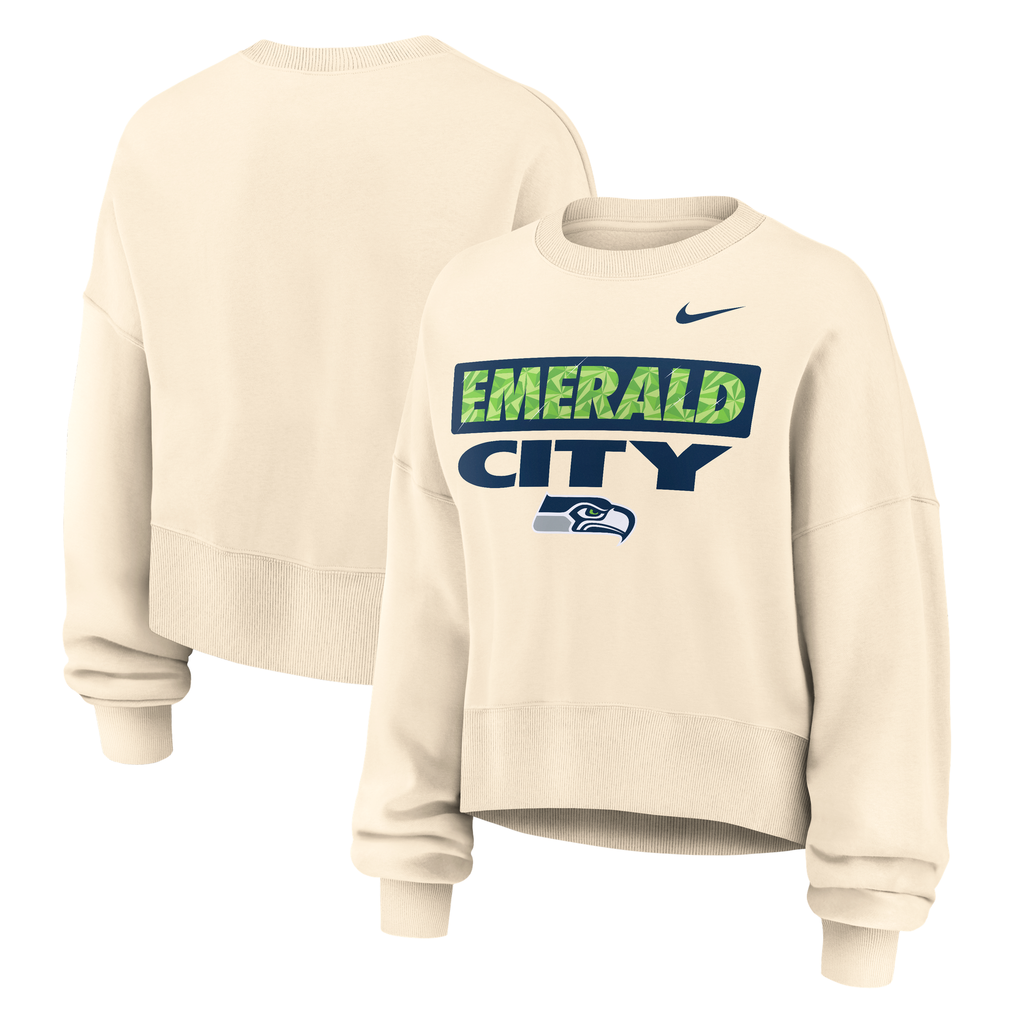 Nike Damen-Sweatshirt „Seattle Seahawks Deep Threat Phoenix“ in Naturfarbe