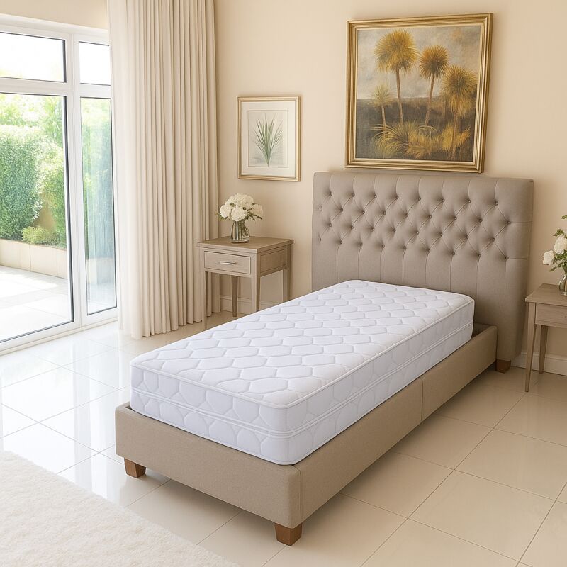 Lotto Di 2 Materassi 20 Cm 100x200 Ferma Contatto Memory Foam + Imbottitura 100% Poliestere - Anima 100% Poliuretano Poli Lattice - Sfoderabile 4 Lati Lavabile 30â° + 2 Cuscini Memory Foam 60x60