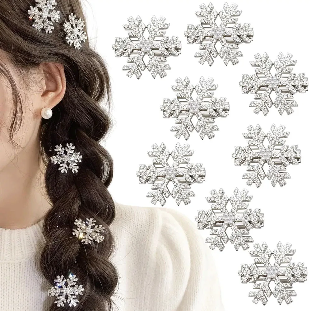 Weihnachten Haarschmuck Schneeflocke Haarspangen Herbst und Winter Seitenclips Pony Clips Neujahr Haarspangen Kopfbedeckung Geschenke Image