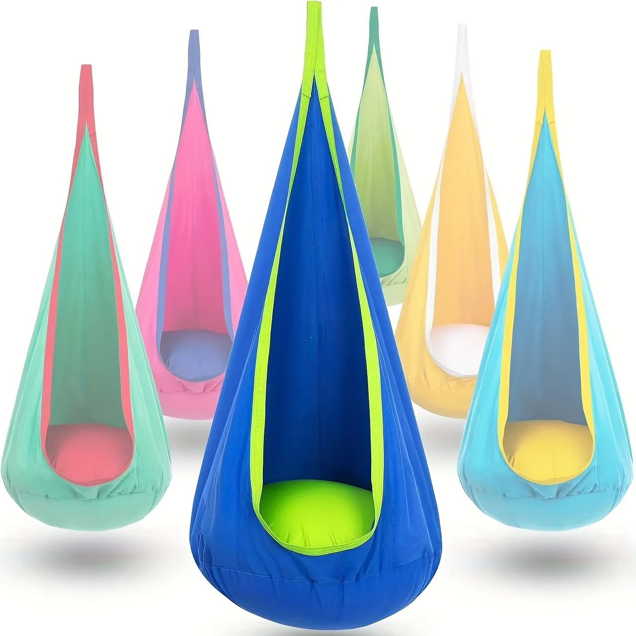 Robuster Hängesessel, Tragbare Schaukel für Innen/Außen mit Aufblasbarem Kissen und Tasche - Ideale Wahl für Camping und Balkon Image