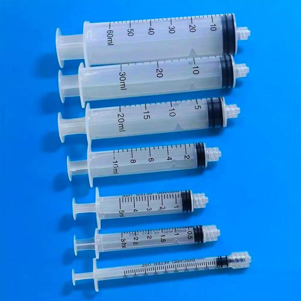 100 ml, 1 ml, 3 ml, 5 ml, 10 ml, 20 ml, 30 ml, 60 ml, Luer-Lock-Spritze, Tinteninjektion, industrielle Dosierung Image