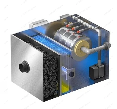 Edelstahl-Trommelfilter für Fischteich, Mikrosiebfilter mit automatischer Rückspülung, Wasserfiltrationssystem für Koi-Teich Image