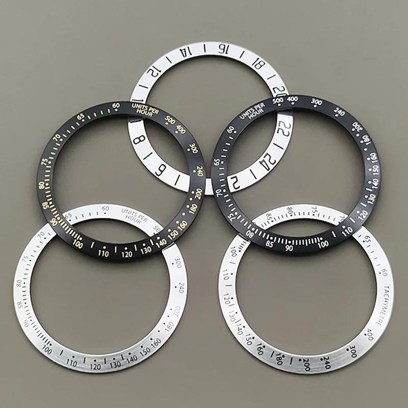 38mm gebogener Aluminium-Lünetteneinsatzring passend für GMT SUB SKX007 SKX009 SRPD Uhrengehäuse NH35 NH36 Uhrwerk Herrenuhr Refit Teil Image