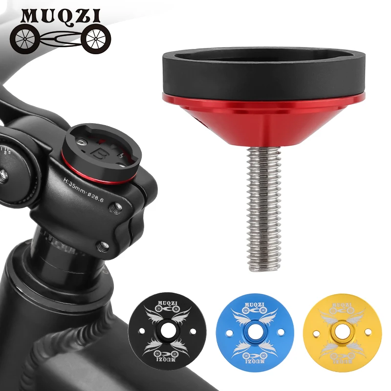 MUQZI Fahrradcomputer-Halterung, Vorbau oben, Kappe, kompatibel mit Garmin Wahoo Bryton Image