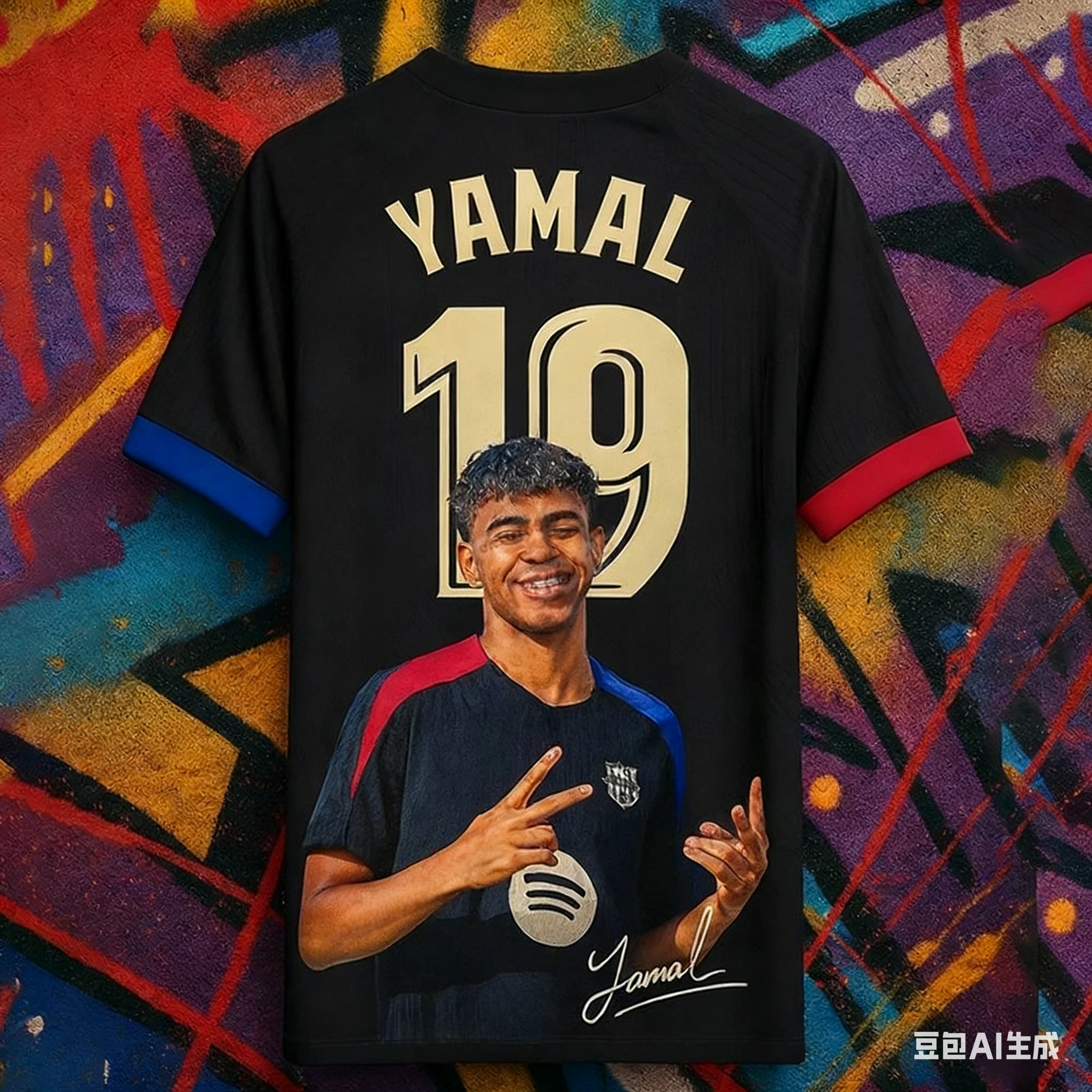 Spanish Star Yamal Limited Edition Gedenktrikot, Fan-Kollektion, Outdoor-Sport, bequemes T-Shirt für Kinder/Erwachsene Image