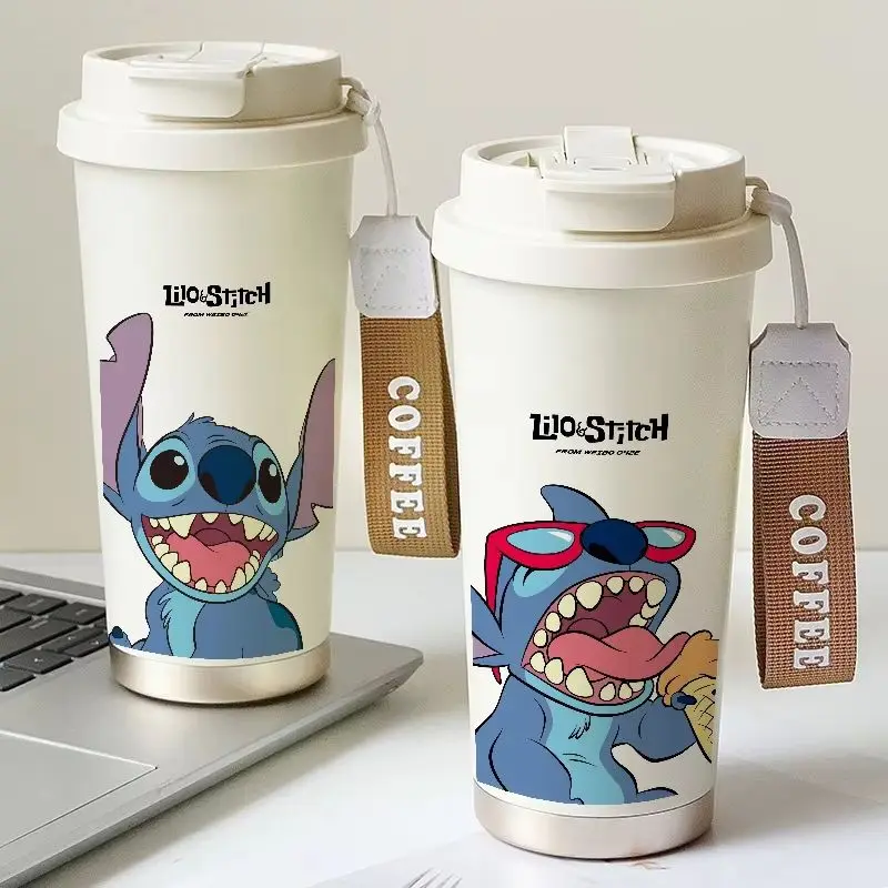 Cartoon Stitch 530 ml 316 Edelstahl-Kaffeetasse mit hohem Aussehen, tragbare Isolierung, isolierter Doppeltrinkbecher Image