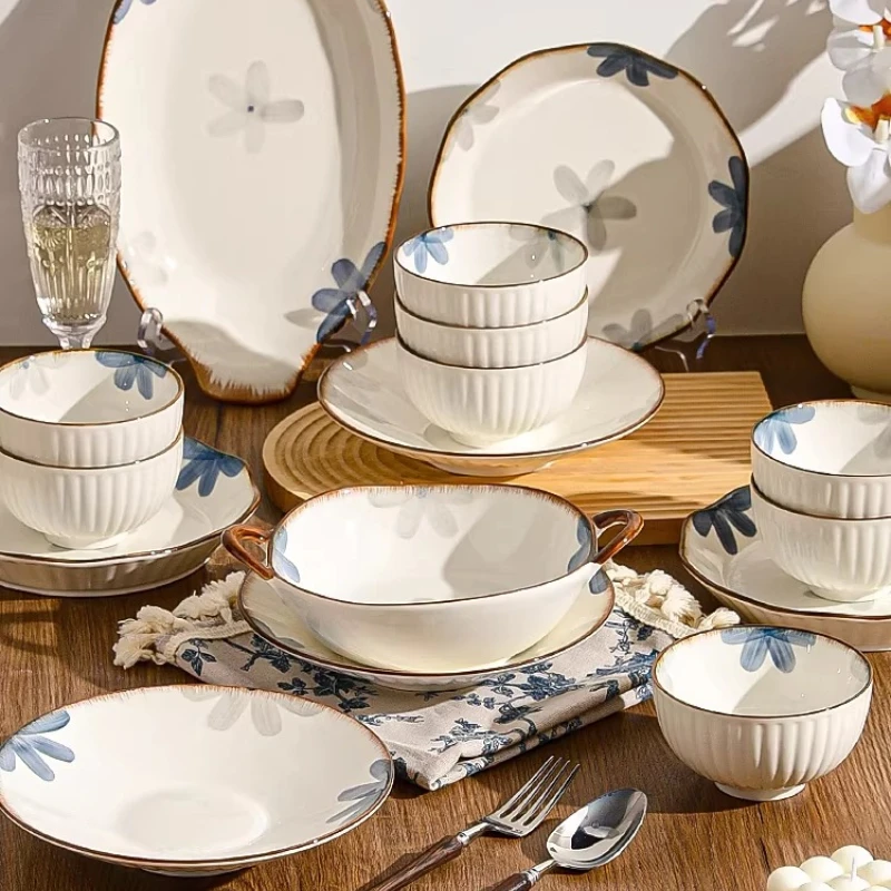 Modernes 6-Personen Essgeschirr-Set, Ästhetisches Designer Weihnachts-Tafelservice, Luxuriöses Keramik-Vajilla-Ceramica Tischgeschirr-Set Image
