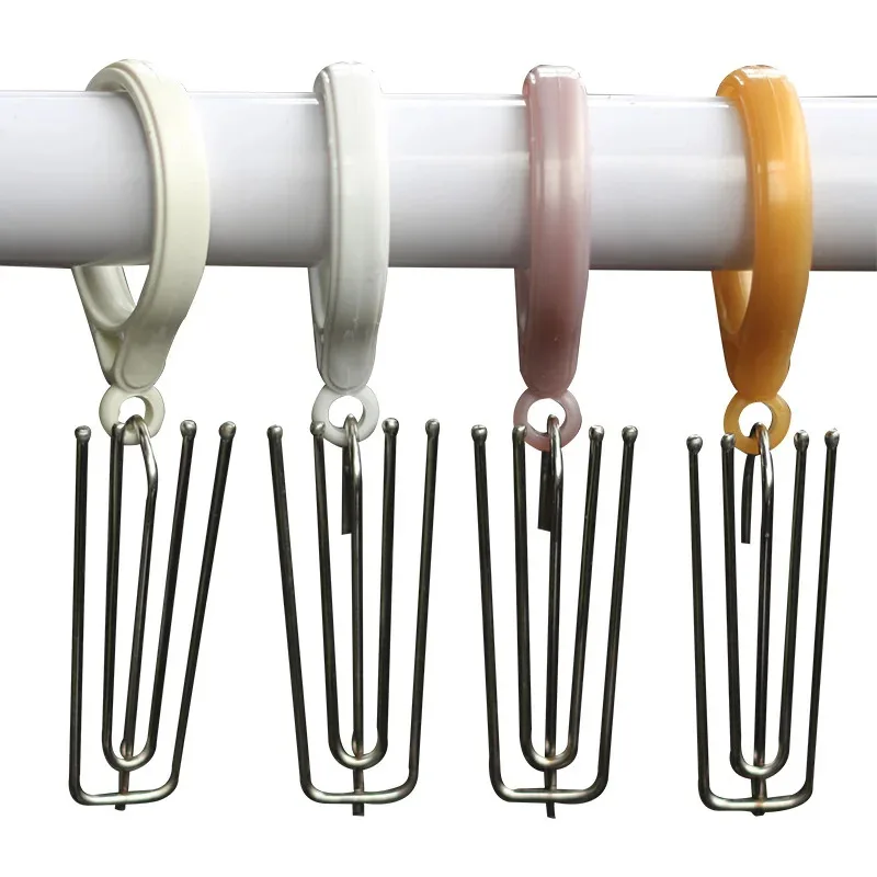 Hochwertige Vorhang-Aufhängehaken aus Stahl, weiße Fensterringe, langlebige Heimdekoration, Vorhang-Zubehör Image