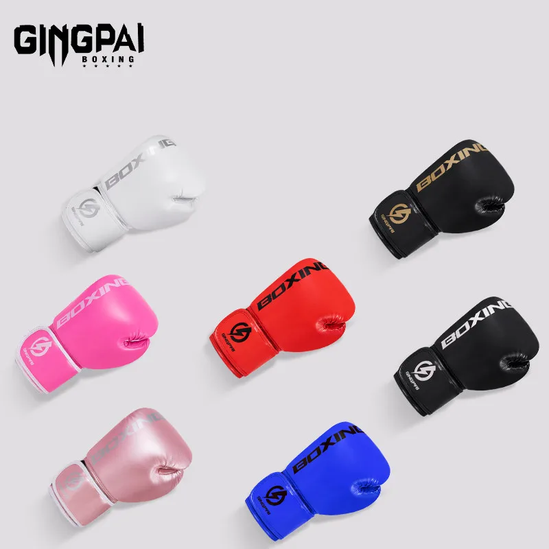 4/6/8/10/12 unzen Boxhandschuhe Professionelle Erwachsene Sanda Muay Thai Kampfhandschuhe Männer Kind Frauen Training Sandsack Kostenloser Kampf MMA Image