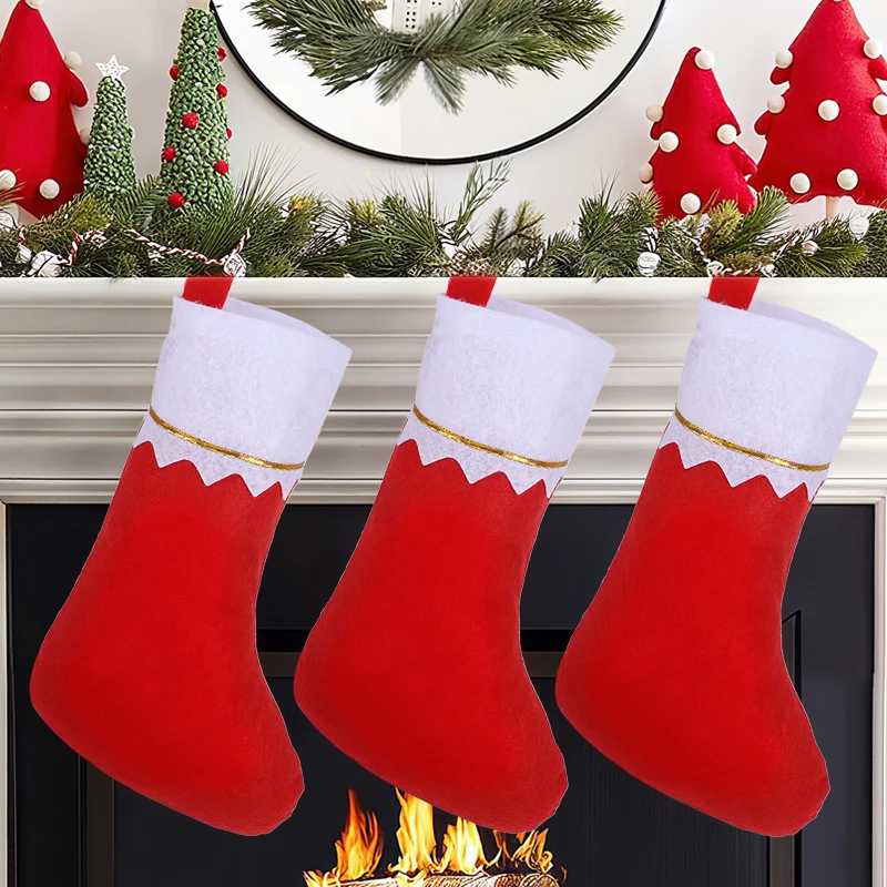 3/1 stücke Weihnachten Strümpfe Festliche Hängende Strumpf Für Polyester Weihnachten Socken Hängen Tasche Weihnachten Dekorationen Für Zuhause Image