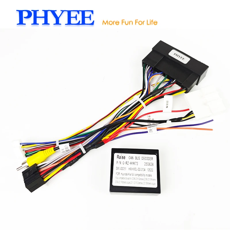 Kabelbaum CAN Bus Decoder, SWC Retention P&P 16Pin Android Adapter, für Hyundai Tucson Elantra Santa Fe, Kia Ceed Sportage Image