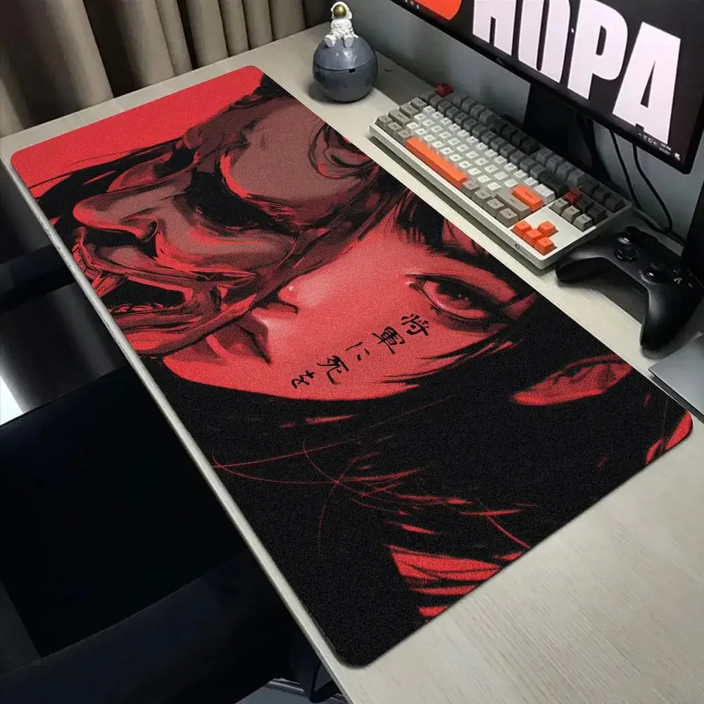 Maske Anime Mädchen Mauspad Große Computer Büro Spiel Tischsets XXL Gummi Anti-Rutsch Gaming Tastatur Mauspads Lange Schreibtisch Pads Image