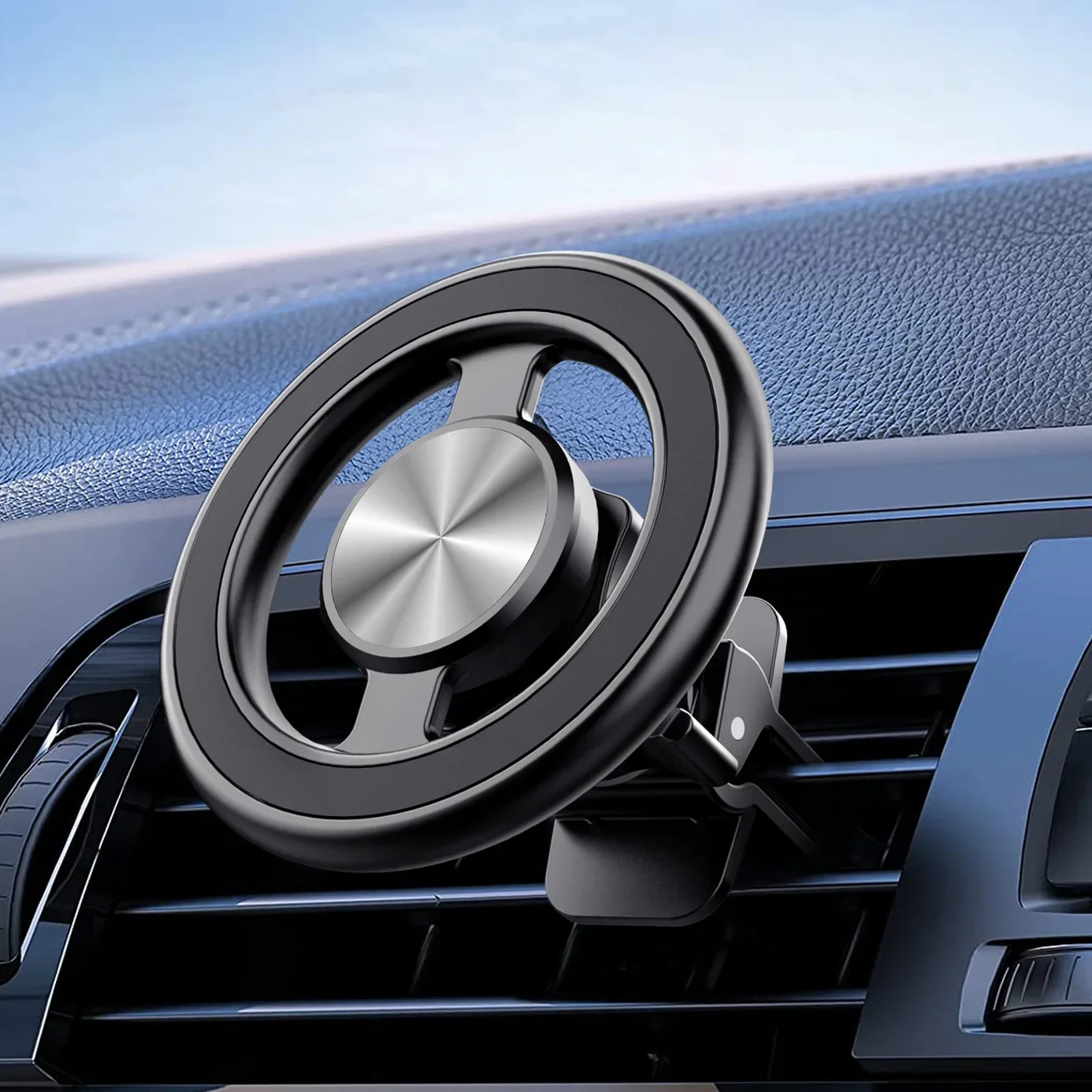 Magnetischer Autotelefonhalter, Ständer, Magnet, Autohalterung, unterstützt GPS-Mobilhalterung im Auto für Macsafe iPhone 14, 13, 12, 11, Samsung Xiaomi Image