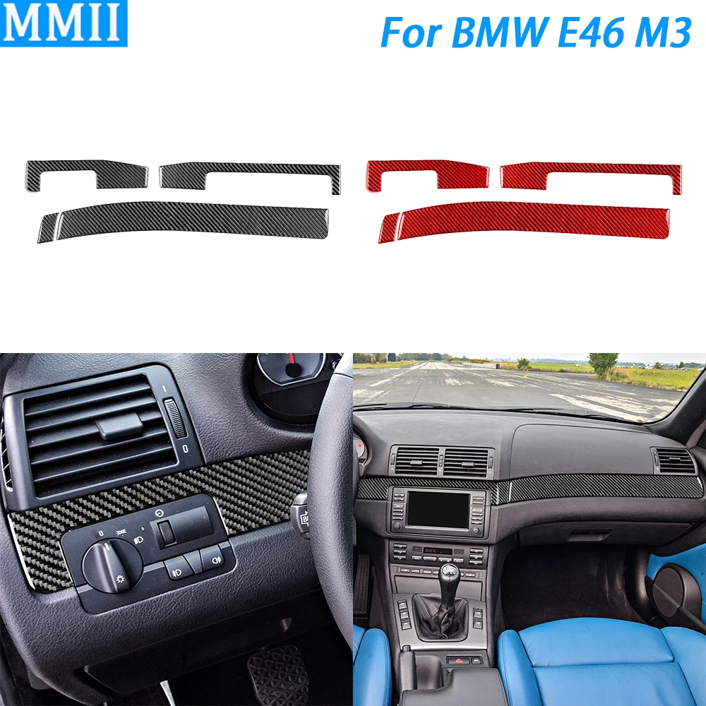 Für BMW 3er E46 M3 2014-2017 echte Kohle faser Armaturen brett Panel Anzug Zier abdeckung Auto Innendekoration Zubehör Aufkleber Image