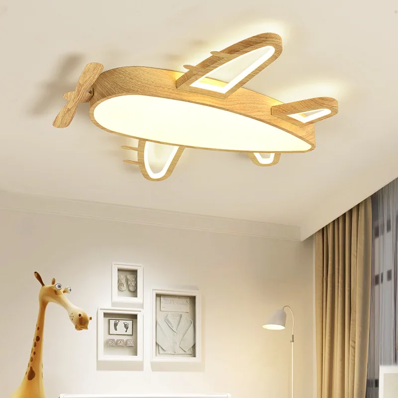 Moderne Flugzeug Lampe Kinderzimmer Decken Lampen LED Holz Farbe Decke Licht Nordic Junge Und Mädchen Schlafzimmer Decke Lichter