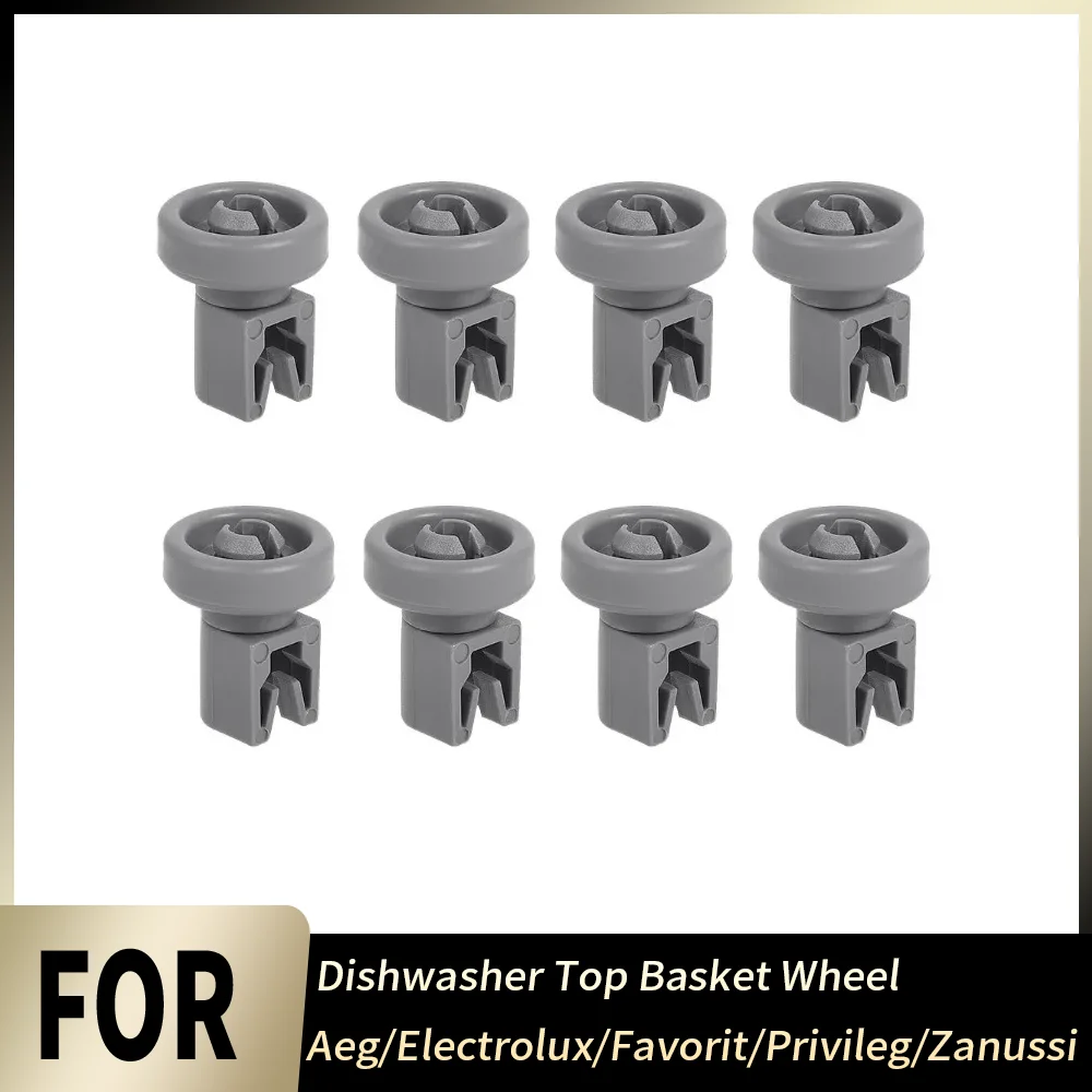 8 Stück für Aeg Electrolux Favorit Privileg Zanussi Geschirrspüler-Oberkorb-Rad, langlebige, hochwertige Ersatzteile Image