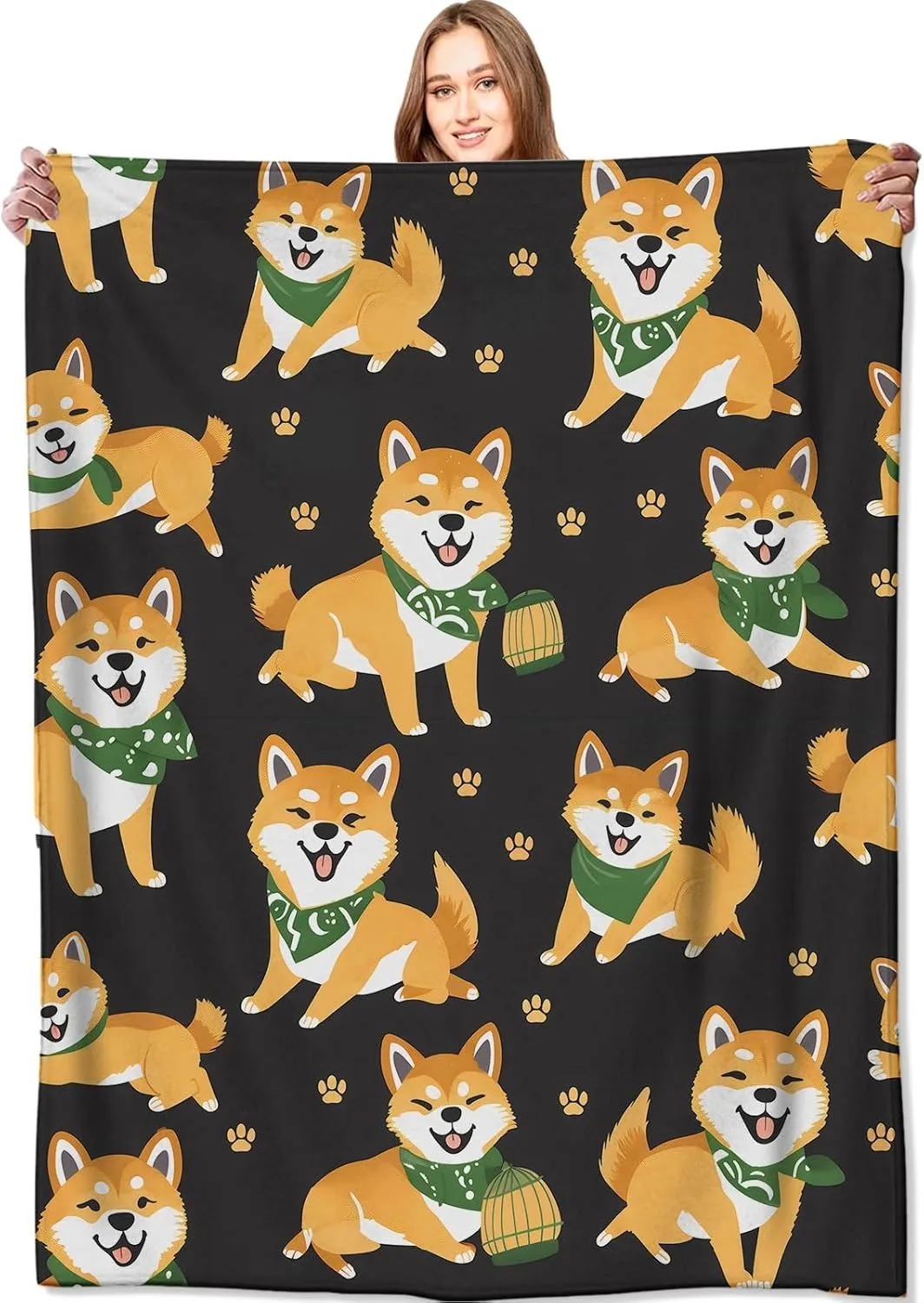 1PC schöne Hunde werfen dünne Decke Geschenke für Freund Couch Bett Auto Home Camping für Tiere Shiba Inu Liebhaber alle Saison verwenden Image