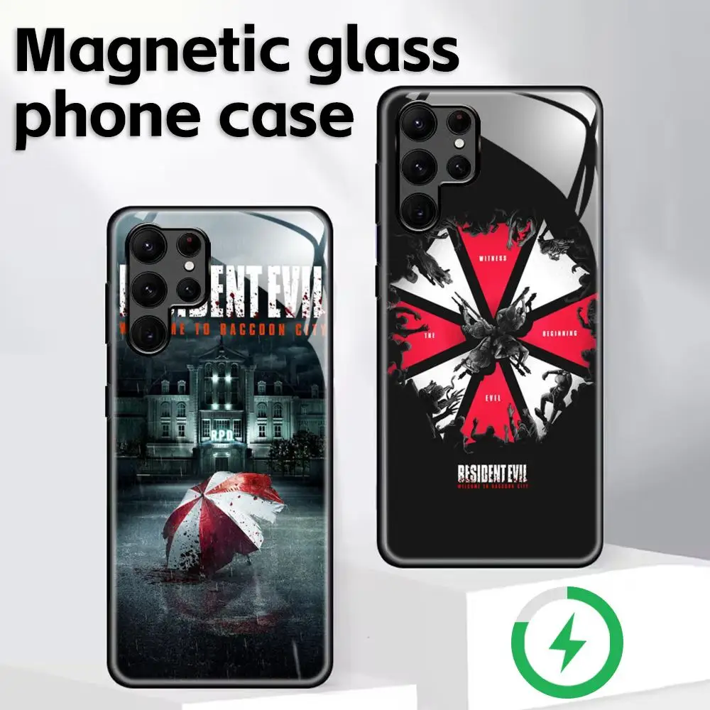R-Resident E-EvilES Regenschirm-Handyhülle für Samsung S25 S24 S23 S22 S21 S20 Plus Ultra Note20 Glas-Magnethülle Image
