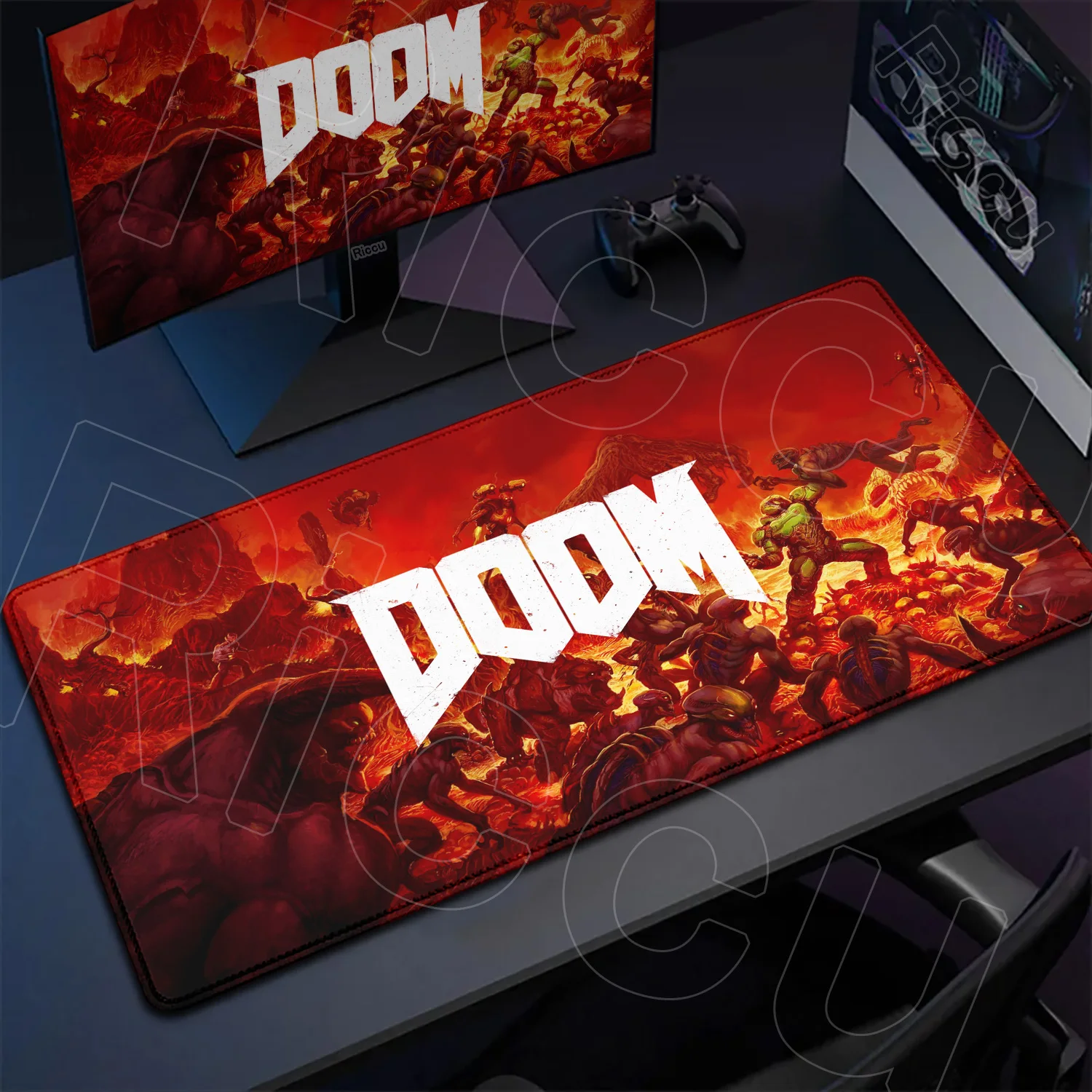 PC-Zubehör, 400 x 900 mm, Schreibtischunterlage, beliebte Spiele, D-Doom-Mauspad, großes Gaming-Mauspad, LockEdge, Computer-Tastatur, Tisch, Schreibtischunterlage Image