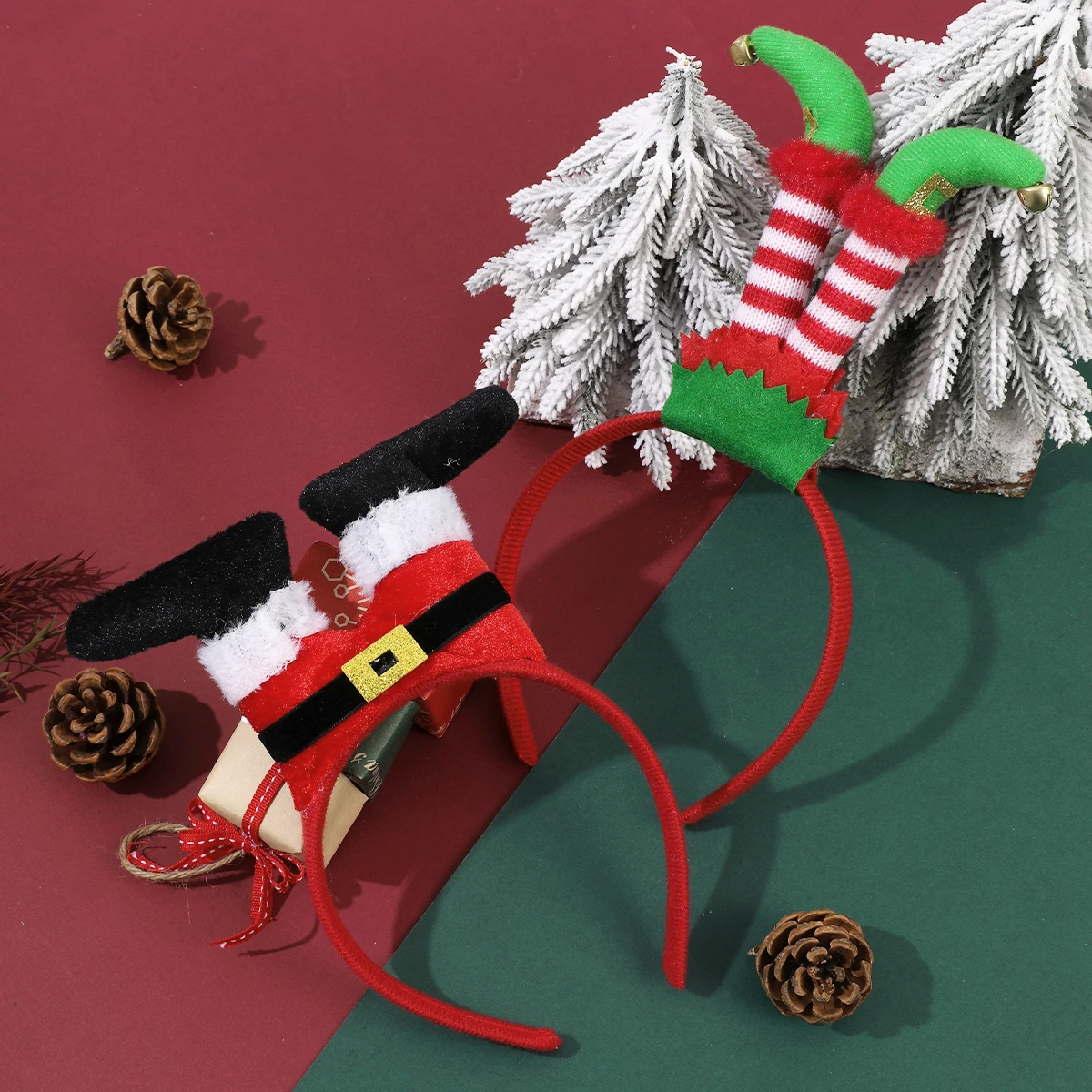 1pc Weihnachten Baum Haar Hoop Kreative Weihnachten Haar Band Stirnband Frohe Weihnachten Party Haar Dekoration Lieferungen Kopfbedeckungen Geschenk Image