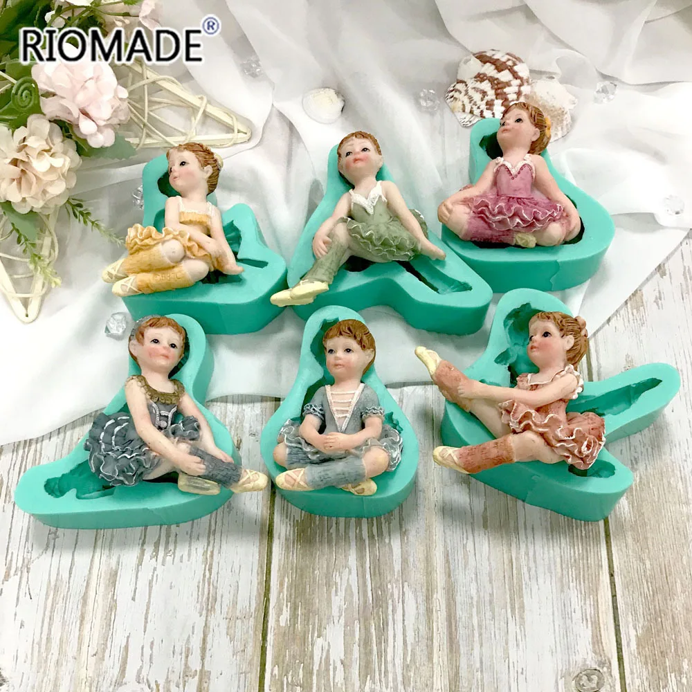 Nette Ballett Tanzen Mädchen Silikon Form Fondant Kuchen Dekorieren Werkzeuge Keks Schokolade Dessert Zucker DIY Handwerk Backform Image