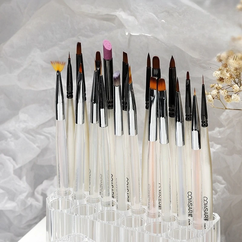 Nagelkunst-Stifthalter mit 26 Löchern, Acryl, klar, hochtransparent, Organizer, Aufbewahrungsbox für Maniküre-Pinsel und Werkzeuge Image