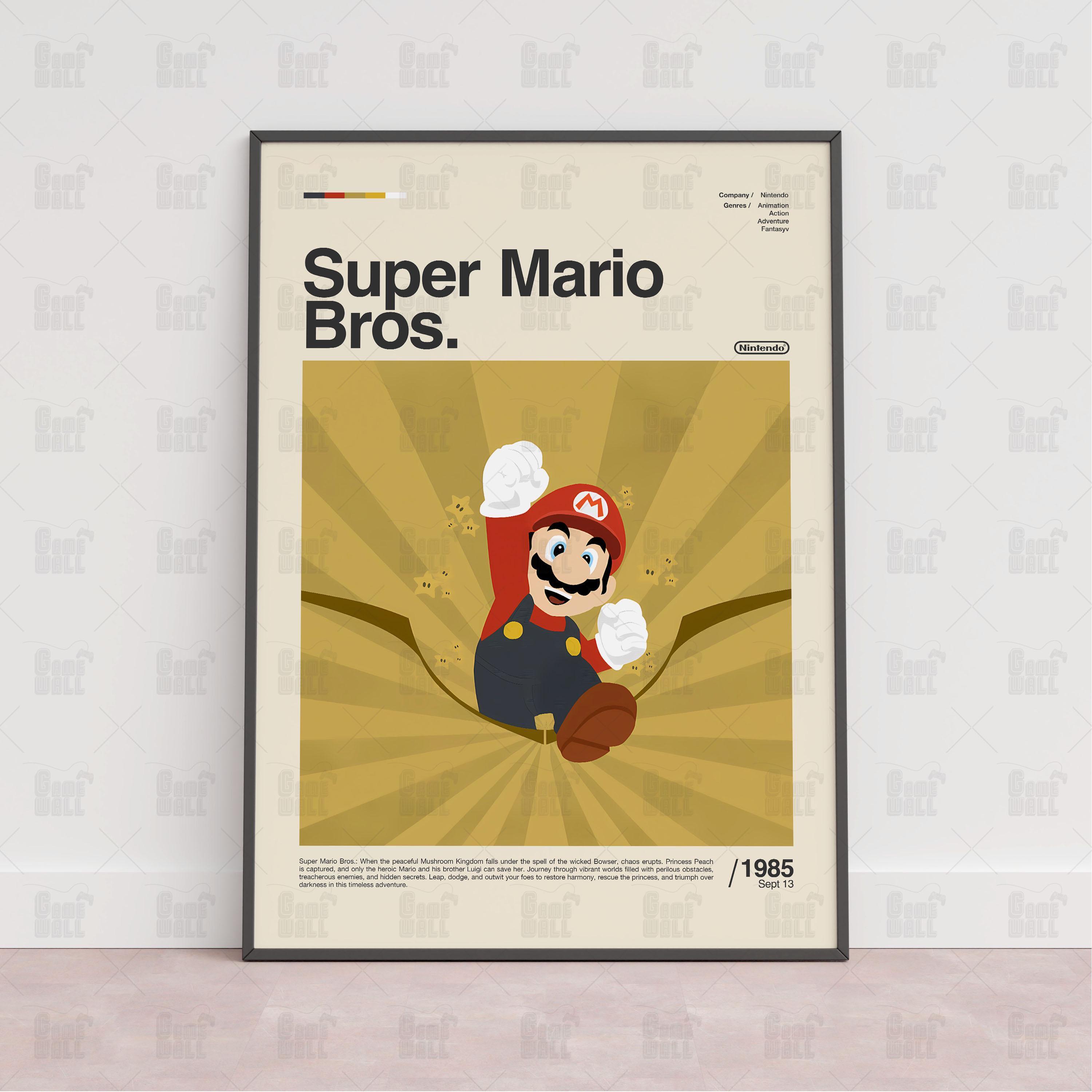 Poster di Super Mario Bros, poster per sala giochi, poster da parete per videogiochi, poster con stampa di videogiochi, regalo di videogiochi, poster