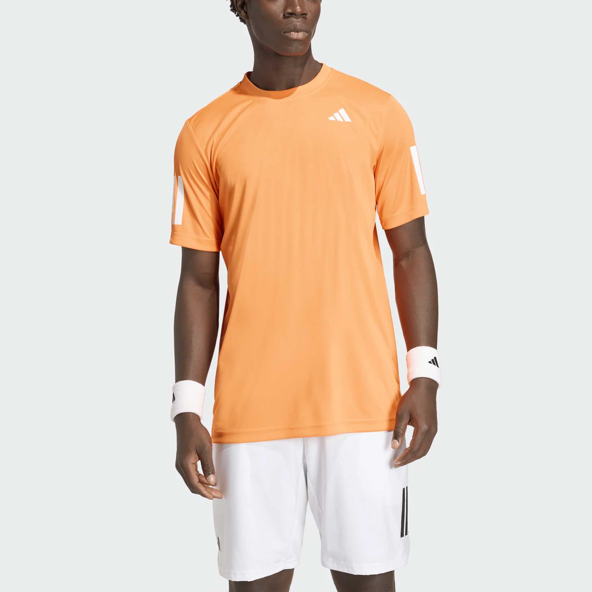 adidas Club 3-Stripe Tee 2025 Men's Tennis Apparel Pure Orange