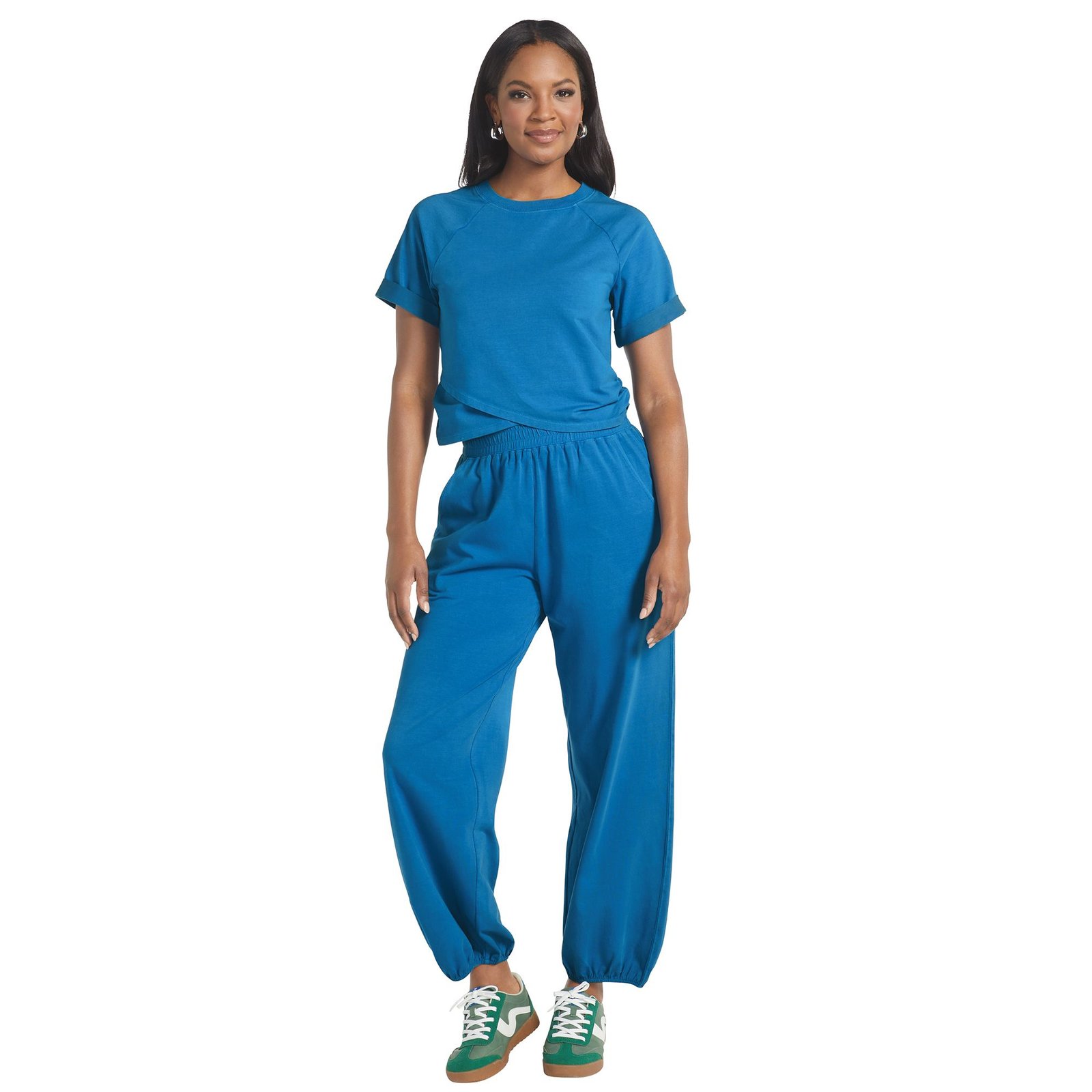 Masseys Lived-In Lounge Set (Size 4X) French Blue, Cotton,Elastine