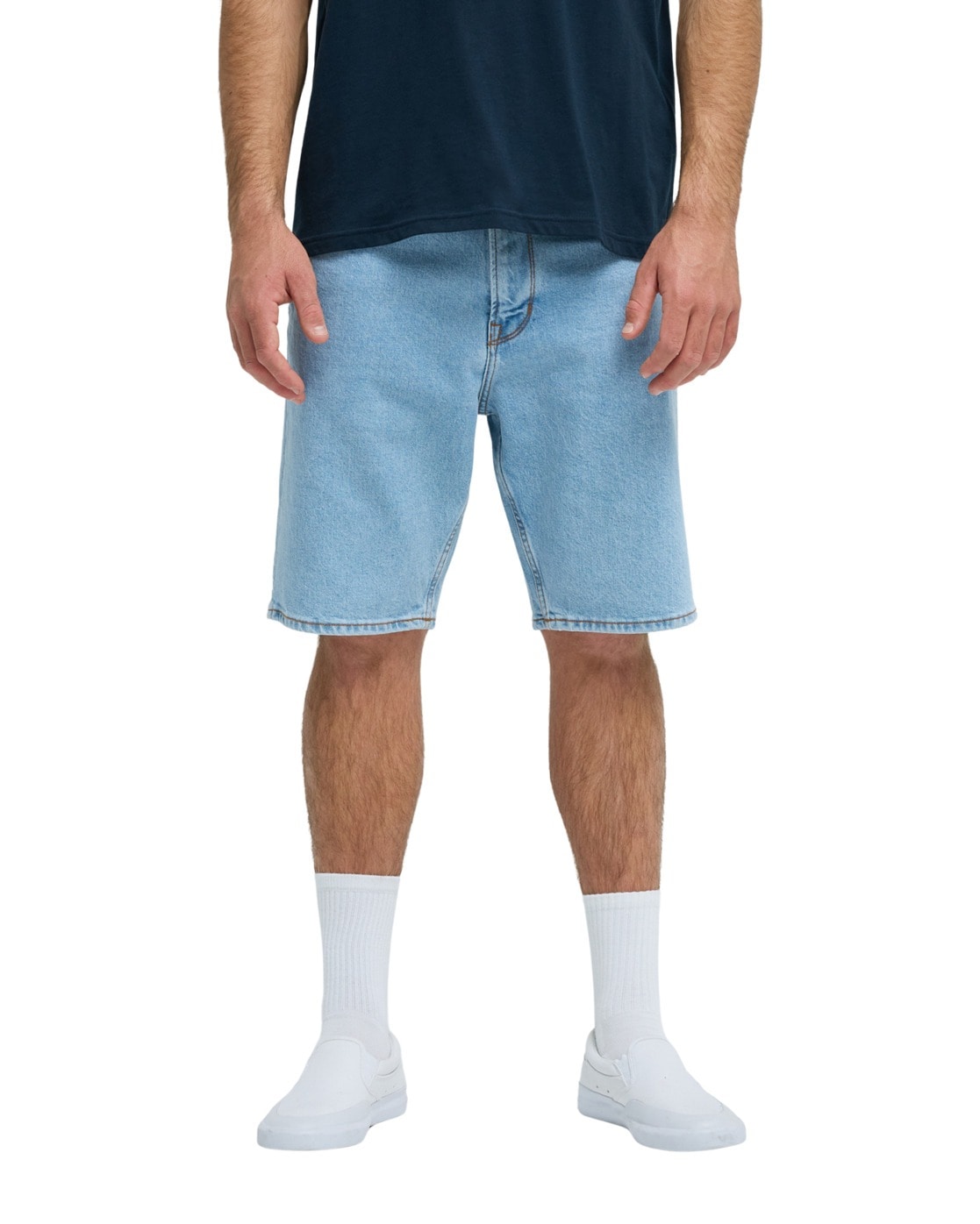 Shorts QUIKSILVER "Quiksilver Regular", Herren, Gr. 33(M/L), indigo light, Obermaterial: 99% Walkfrottier, 1% Elasthan;, Hosen Shorts