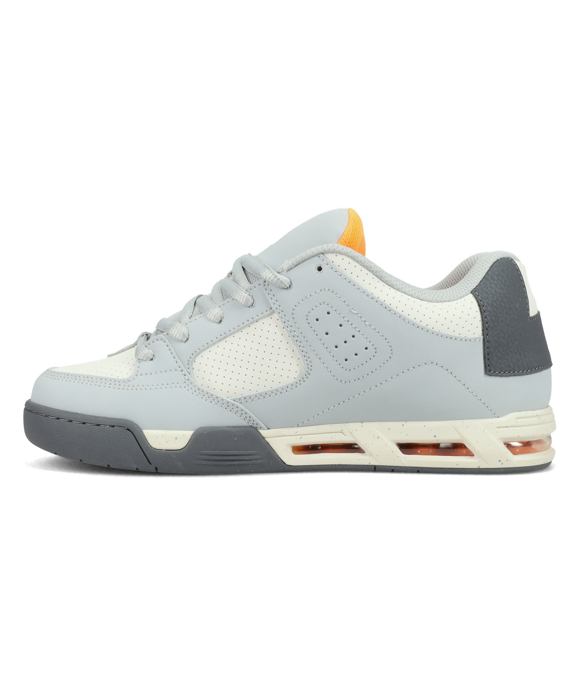 Sneaker DC SHOES "DC COMMAND", Herren, Gr. 46, grau, dunkelgrau, orange, Leder, Synthetik, Schuhe Sneaker