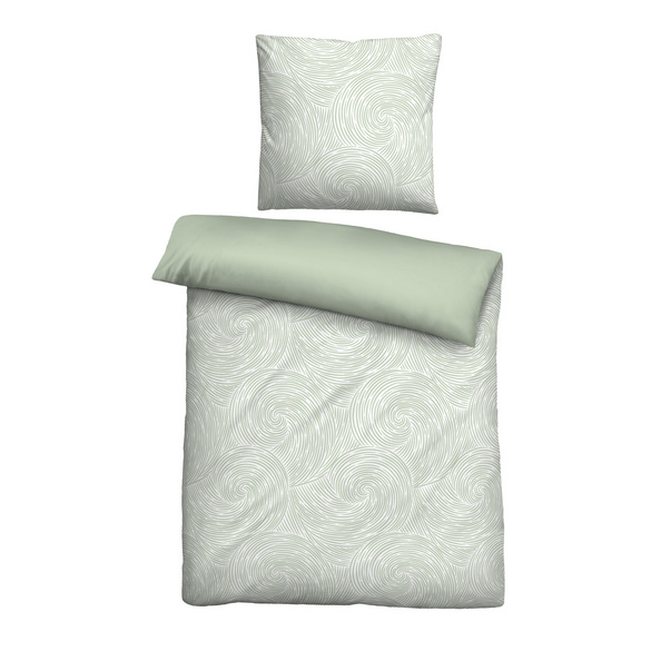 biberna Tencel Bettwäsche Strudel salbei, 1x 155x200 cm + 1x 80x80 cm Image