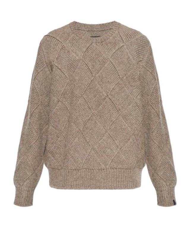 Hand-Knit Entrelac Wool Sweater - Gray - Rag & Bone Knitwear