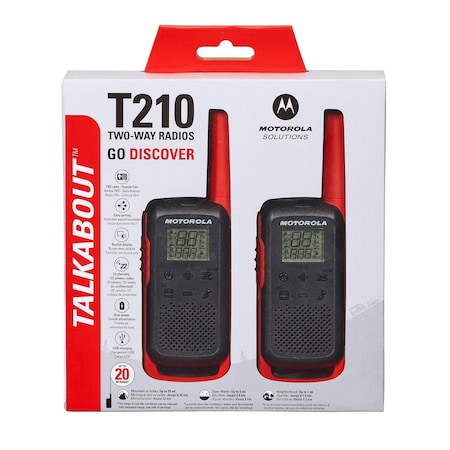 MOTOROLA SOLUTIONS T210 Two-Way Radio Black W/Red Two-Pack