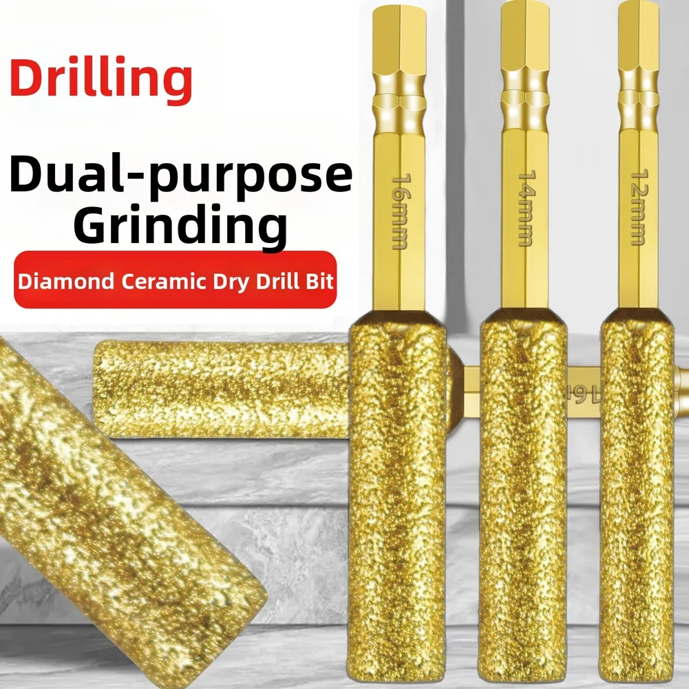 Diamantbohrer-Set für Trockenbohrungen in Glas, Fliesen, Granit, Marmor, Stein, 5 mm, Keramikfliesen, Granit, Marmor, Kronenbohrer Image