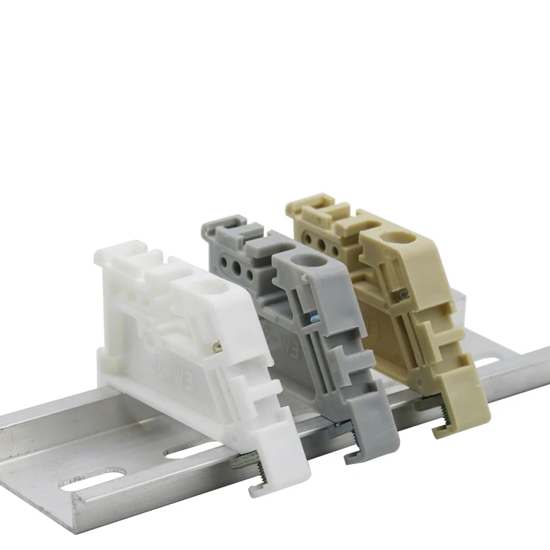 10/20 Stück EW-35 Grauer Endstopper DIN-Schienen-Endschraubklemmenanschluss Fester Block Universalklemmenblöcke Ende grau braun weiß Image