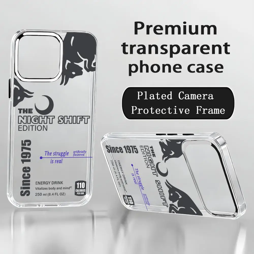 Rotes cooles Bulls-Design Handyhülle für iPhone 17 Air 16 15 14 13 12 11 Pro Max Plus mit Chrom-Tasten und Kameraring, transparente Hülle Image