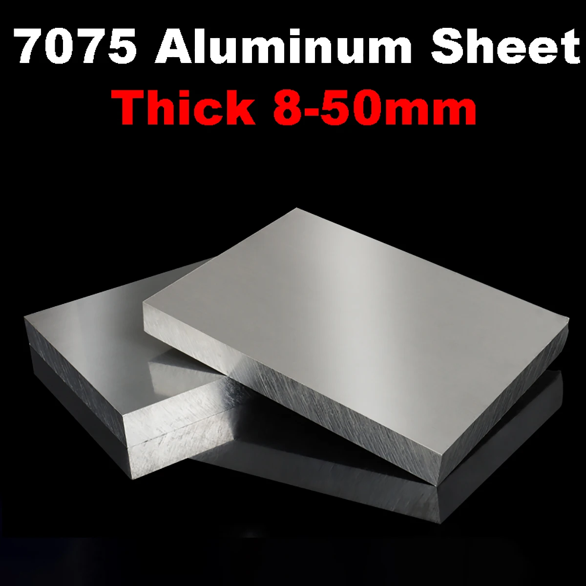 7075 Aluminiumblech, dick, 8–50 mm, 50 x 50, 100 x 100, 100 x 200, 150 x 150, 7075 Aluminiumplatte, großer Aluminiumblock, CNC-Verarbeitungsmaterialien Image
