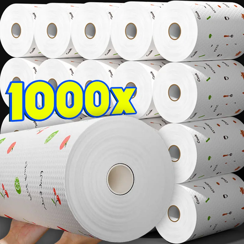 500/50 stücke Wiederverwendbare Küche Einweg Lumpen Vlies Reinigungstücher Waschen Geschirrtücher Lappen Tuch Handtücher Antihaft-Scheuer Pads Image