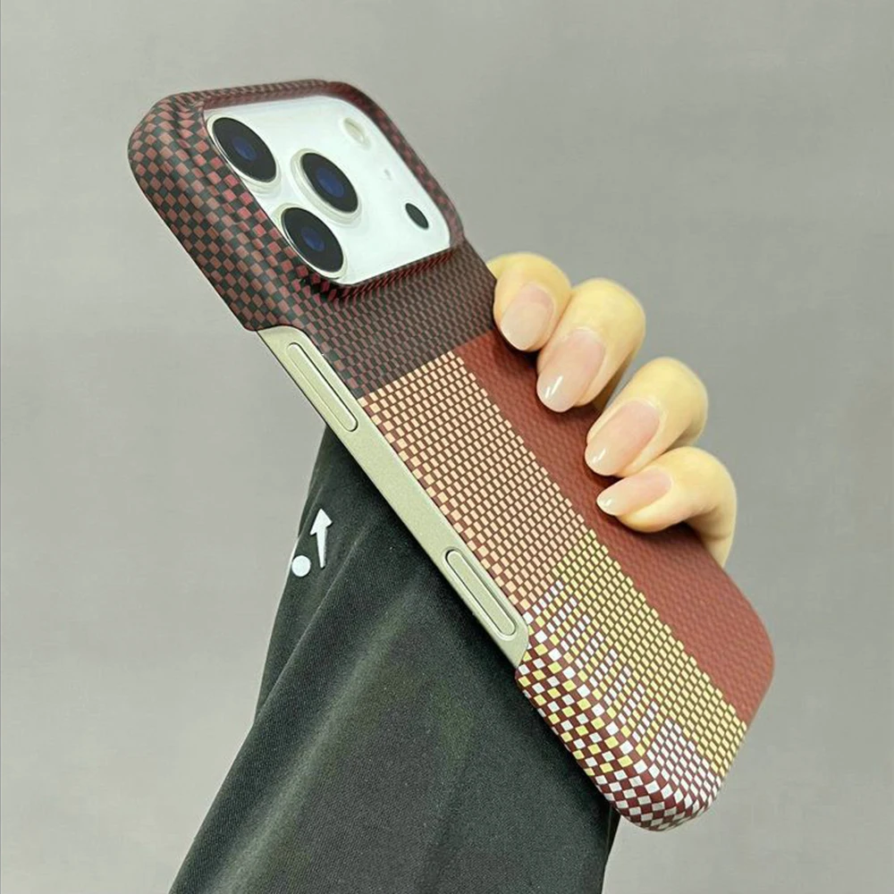 Luxus Magnetische Carbon Faser Muster Dünne Fall Für iPhone 17 Air 16 15 14 Plus 13 12 Pro max Für Magsafe Harte Rückseitige Abdeckung Shell Image