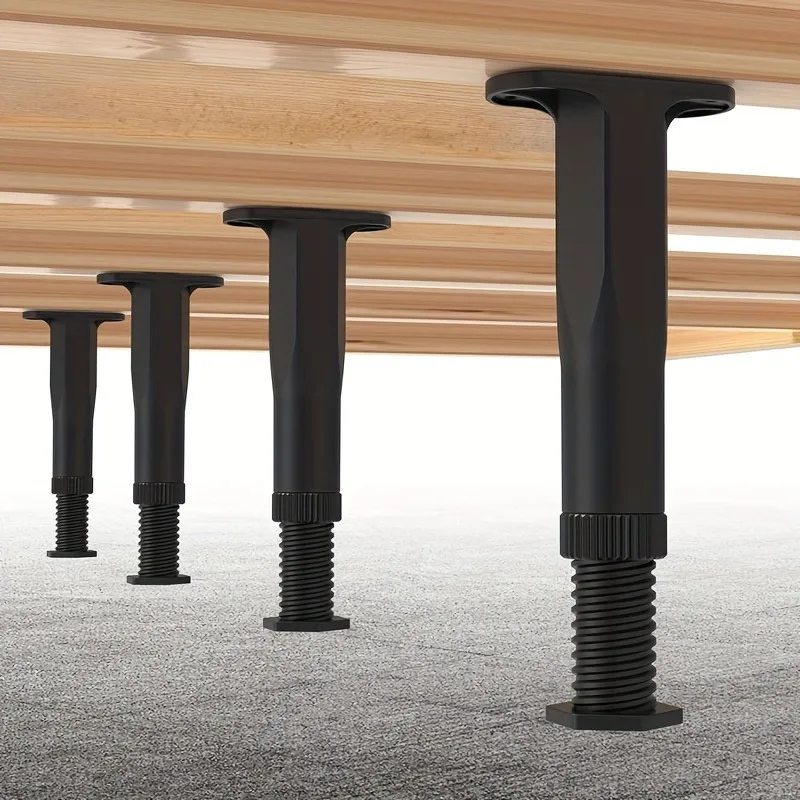 6 Stück verstellbare Bettstützbeine, 5,31–8,66 Zoll, robuste Möbelstreben aus Kunststoff für Sofa, Kommode, Bettrahmen, rutschfester Griff