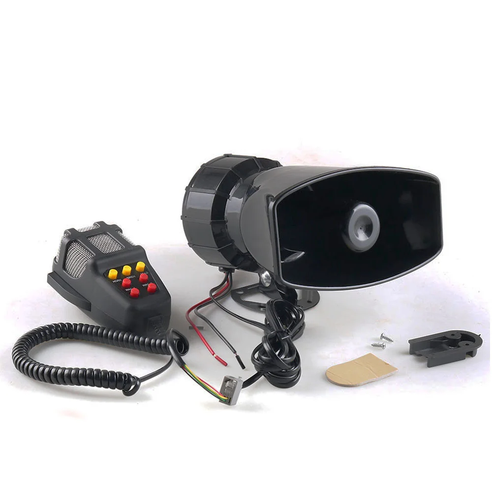 Auto-Warnalarm Megaphon Polizeisirene Lufthorn Lautsprecher Autohupe Mehrton- & Claxon-Horn 120DB Laut 12V 100W Lautsprecherset Image